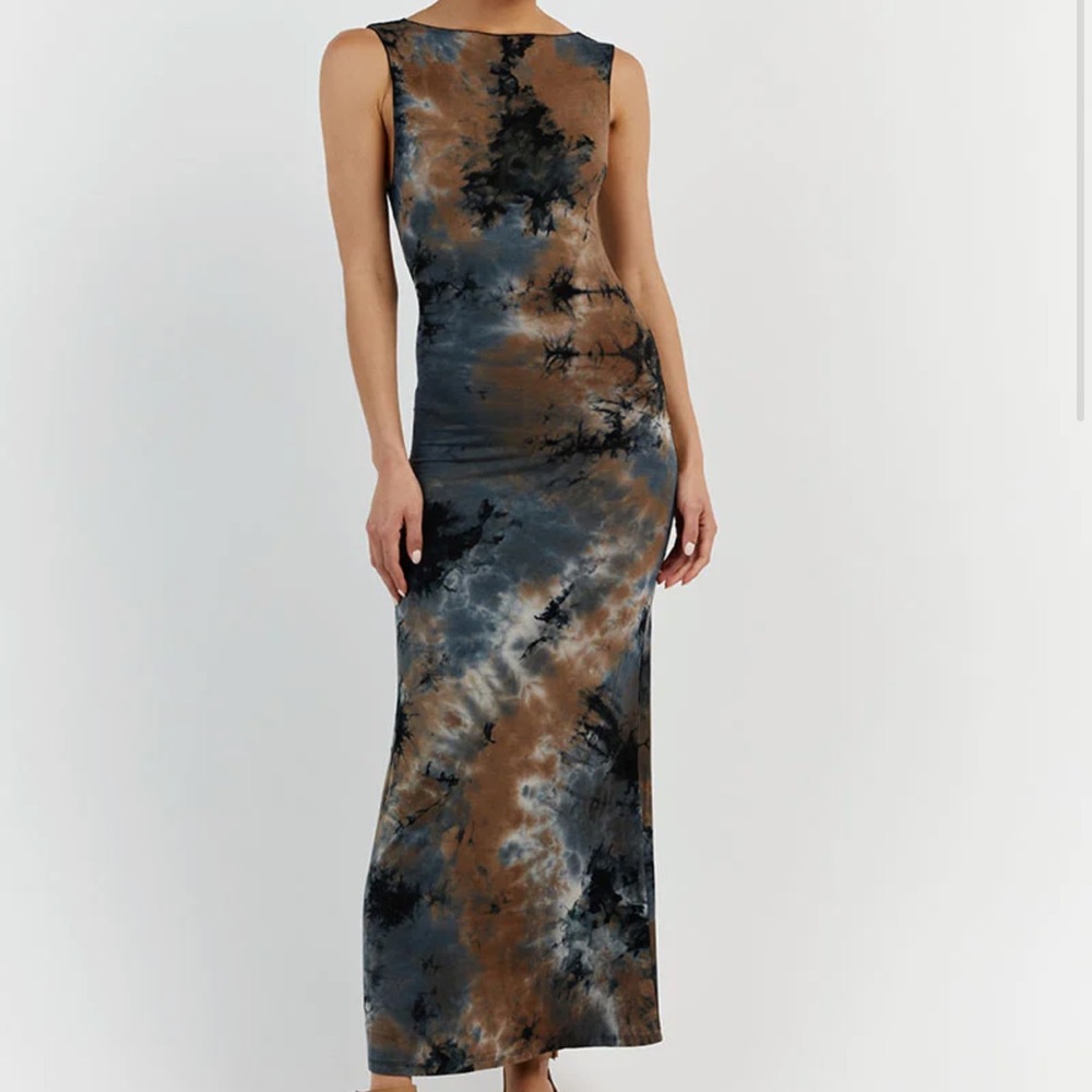 DISSH MILLEN BLUE TIE DYE MIDI DRESS